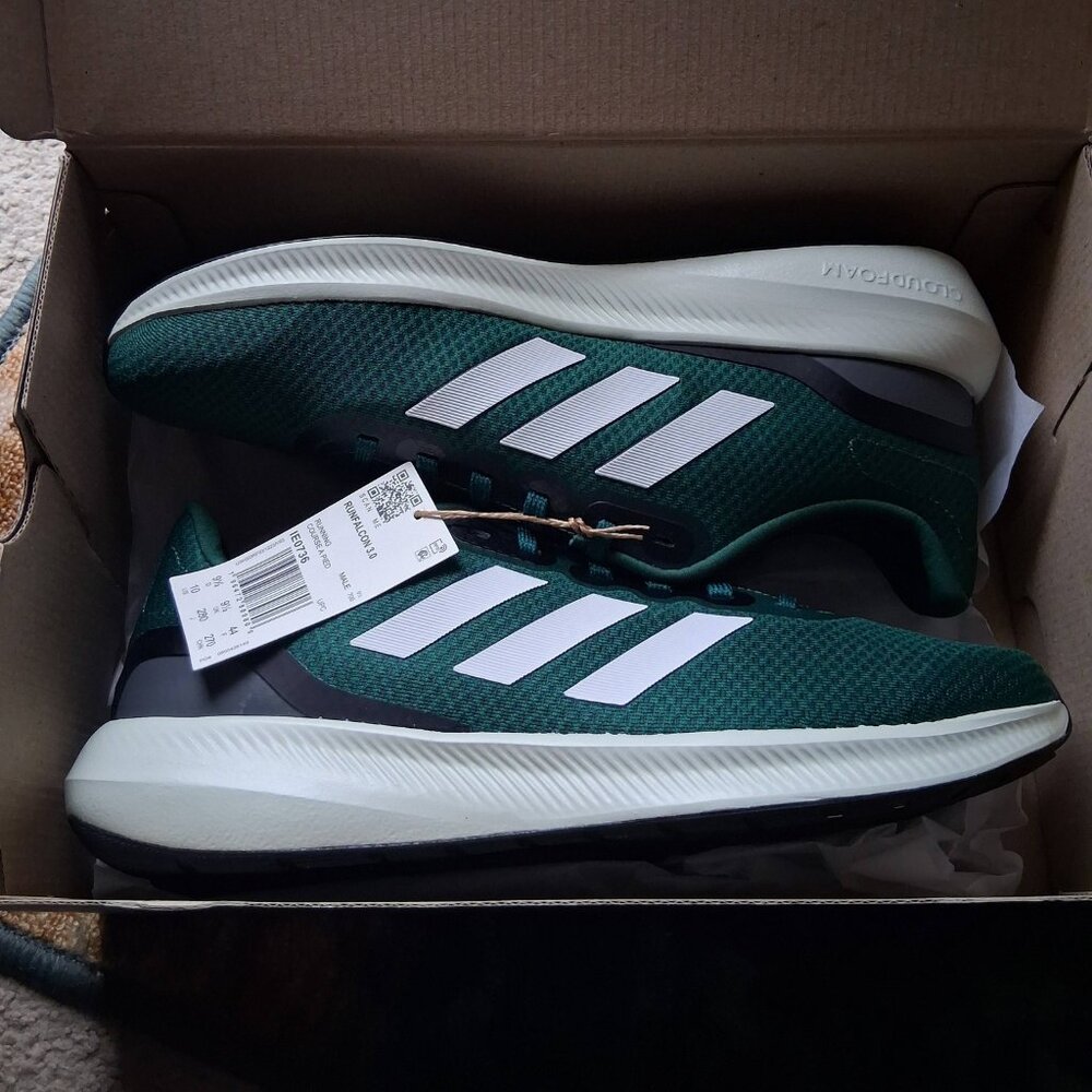 Adidas Men’s Run Falcon 3.0 Collegiate Green White Black IE0736 Size 10
